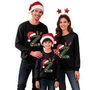 Dasongff Pull Noel Famille,Pull Noël Famille Assorti Homme femme Enfant Col Rond Longue Manches Sweat-Shirt avec Imprimé de Noël Christmas Sweater Hiver Chaud Tops Mode Parents-Enfants Sweat De Noel