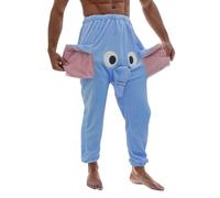 Dasongff Pyjamas Polaire Homme Rigolo Noel Bas de Pyjama en Flanelle Hiver Chaud et Épais Pantalon Éléphant Pantalon de Nuit en Peluche Douce Moche Pantalon de Pyjama Long Fantaisie Grande Taille