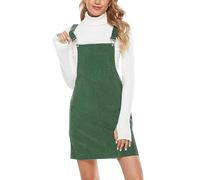 Dasongff Robe Salopette Femme Velours Côtelé Décontracté Combinaisons et Combishorts Robe et élégante Couleur Unie Combinaison à Bretelles Réglable avec Poches Salopettes Jupe A-Ligne