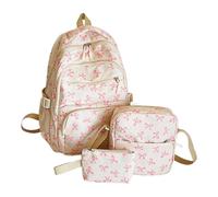 Dasongff Sac à Dos Fille Primaire 3 Pièce, Ensemble Cartable Enfant Scolaire avec Sacs à Déjeuner et Trousse Crayon, Sac Ecole pour Fille 5 à 15 ans (30x16x43cm, 20x7x22cm, 17x2x11cm)