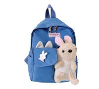 Dasongff Sac à Roulette Scolaire Maternelle et Peluche Douce pour Enfant 3 4 5 Ans - Mini Sac à Dos avec Roues et Animal Doudou Amovible pour Fille Garçon - Sacoche Garderie avec Jouet