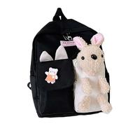 Dasongff Sac à Roulette Scolaire Maternelle et Peluche Douce pour Enfant 3 4 5 Ans - Mini Sac à Dos avec Roues et Animal Doudou Amovible pour Fille Garçon - Sacoche Garderie avec Jouet