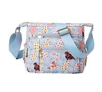 Dasongff Sac Bandoulière Femme Léger Sac à Bandoulière Multi-Poches Imprimé Floral Sac à Main Imperméable Nylon pour Voyage