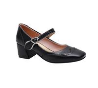 Dasongff Salomé Chaussures Femme Escarpins Femme Petit Talon Vintage en Cuir PU Oxford Mary Janes Chaussures Plates Semelle épaisse Talon Bas Plate - Forme Couture Classique Bout Rond