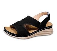 Dasongff Sandale Femme été Confortable Bohême Plates Bout Ouvert Chaussures Tongs De Plage Décontracté Mode Mules Pour Femme Respirantes Semelles Épaisses Compensées Claquette Pas Cher