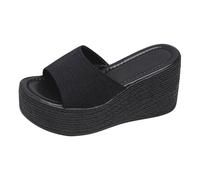 Dasongff Sandale Femme Semelle Epaisse Sexy Club Claquette Paillette Plateforme Bout Ouvert Été Sandales de Plage Talons Compensée Haut Tongs Pantoufles Slip-on Enfiler Grande Taille