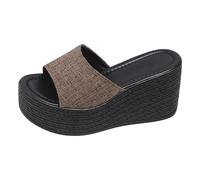Dasongff Sandale Femme Semelle Epaisse Sexy Club Claquette Paillette Plateforme Bout Ouvert Été Sandales de Plage Talons Compensée Haut Tongs Pantoufles Slip-on Enfiler Grande Taille