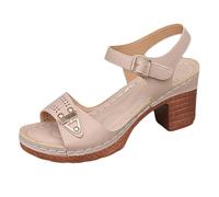 Dasongff Sandales Compensées Femme Chaussures Antidérapantes Respirantes Et Nu-Pieds Bohême Bout Ouvert Avec Talon Plateforme Comfy Semi Trailer Sandales Orthopedique Chic Claquette