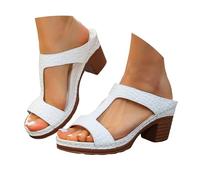 Dasongff Sandales Compensées Femme Chunky Talon Haut Mules Femmes Orthopédiques Reglables Claquette Chaussons Confortable Bout Ouvert Plateforme Pantoufles Chaussures de Plage