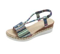 Dasongff Sandales Compensées Femme Eté Espadrilles Boheme Bout Ouvert Plateforme Plates Chaussures Pieds Larges Confort Chic Bride Cheville Vintage Vacances Talon Sandales Espadrilles Femme 2026