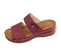 Dasongff Sandales Compensées Femme Été Mules Talon Plateforme Chaussures de Bout Ouvert Bande Croisée Claquette Anti-dérapant Pantoufle Rétro Chaussons pour Maison Jardin Piscine Plage Pas Cher