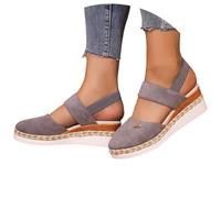 Dasongff Sandales Femme Été Confortable Compensée Nu Pieds Femme Été Confortable Sandale Fermer Devant Légères Chaussures Tongue Plage Antidérapantes Sandales avec Talon Plateforme