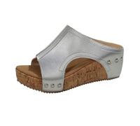 Dasongff Sandales Orthopedique Cuir Talon été Confortable Compensées et Mules Soutien Voûte Plantaire Tongue Legere été Plage Piscine Flip Flop Douche Antidérapante Poisson Bouche Sandales