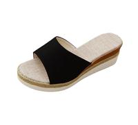 Dasongff Sandales Plates Femme Bout Ouvert Pantoufles Slip-on Été Claquettes Nu Pieds Semelle Compensée Confortable Chaussures Antidérapant de Plage Wedges Platform Slipper Bohemia Beach Sandals