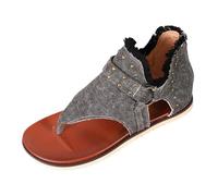 Dasongff Sandales Romaines Compensées Femme Mules Été Sabots Enfiler Plateforme Plates Chaussures Bride Cheville Vintage Vacances Talon Plate-forme PU Cuir Boho Fermeture Éclair Latérale Plage