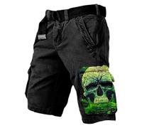 Dasongff Short Travail Homme Vikings Valhalla Norse Mythology Huginn Muninn Short Cargo Tactique Homme Shorts de Randonnée Extérieur Résistant Extensible Ripstop Streetwear avec Poches Pas Cher