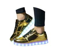 Dasongff Sneakers de Sport à LED Femme/Homme Baskets Mode Lumineux Clignotants Sports Unisexe Discothèque Club Chaussures Montantes Lacets Métallisé Brillant Athlétique Marche Gym Running Basquet
