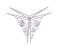 Dasongff String Femme Chic Ficelle Culotte Sexy Érotique Ouverte Slips Dentelle Taille Basse Tanga A Thongs Tulle Sensuelle G-String Transparente