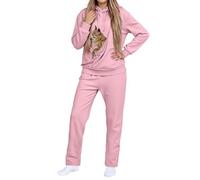 Dasongff Survêtement Femme Hiver Ensembles Sportswear con Polaire Sweat Kangourou Chat à Capuche et Pantalon de Survêtement Suit Automne Hiver Cadeau Chat Femme