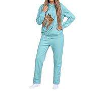 Dasongff Survêtement Femme Hiver Ensembles Sportswear con Polaire Sweat Kangourou Chat à Capuche et Pantalon de Survêtement Suit Automne Hiver Cadeau Chats Femme Sac Chat Transport Pas Cher