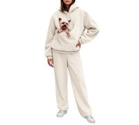 Dasongff Survêtement Femme Hiver Ensembles Sportswear con Polaire Sweat Kangourou Chat à Capuche et Pantalon de Survêtement Suit Automne Hiver Cadeau Chat Femme Pas Cher