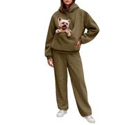 Dasongff Survêtement Femme Hiver Ensembles Sportswear con Polaire Sweat Kangourou Chat à Capuche et Pantalon de Survêtement Suit Automne Hiver Cadeau Chats Femme Sac Chat Transport