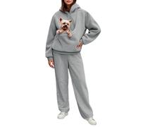 Dasongff Survêtement Femme Hiver Ensembles Sportswear con Polaire Sweat Kangourou Chat à Capuche et Pantalon de Survêtement Suit Automne Hiver Cadeau Chat Femme Pas Cher