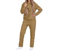 Dasongff Survêtement Femme Hiver Ensembles Sportswear con Polaire Sweat Kangourou Chat à Capuche et Pantalon de Survêtement Suit Automne Hiver Pas Cher