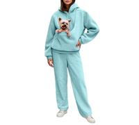 Dasongff Survêtement Femme Hiver Ensembles Sportswear con Polaire Sweat Kangourou Chat à Capuche et Pantalon de Survêtement Suit Automne Hiver Cadeau Chat Femme Pas Cher