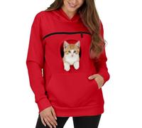 Dasongff Sweat À Capuche Femme Hiver avec Poche Kangourou et Poche de Transport pour Animal Sweat Kangourou Chien Oversize Confortable pour Maîtresse d'animal De Compagnie 2025 Pas Cher