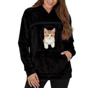 Dasongff Sweat À Capuche Femme Hiver avec Poche Kangourou et Poche de Transport pour Animal Sweat Kangourou Chien Oversize Confortable pour Maîtresse d'animal De Compagnie 2025 Pas Cher