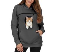 Dasongff Sweat À Capuche Femme Hiver avec Poche Kangourou et Poche de Transport pour Animal Sweat Kangourou Chien Oversize Confortable pour Maîtresse d'animal De Compagnie 2025 Pas Cher