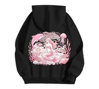 Dasongff Sweat à Capuche Femme Oversize Grande Taille Ocean Graphic Hoodie Pullover Beach Sweatshirt Pull Manches Longues Confortable Pink Hoodie Surdimensionné Chic Streetwear pour Quotidien 2026