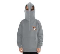 Dasongff Sweat à Capuche Garçon Balaclava Zip Hoodie Cagoule Zippé Pull Garçon Veste Chaude Hoodie Moto Masque Anti-Vent pour Sports de Plein Air Vélo Blouson Manteau Automne et Hiver