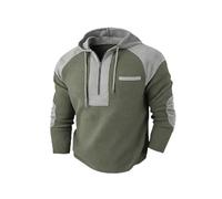 Dasongff Sweat a Capuche Homme Tricot Gaufré Pull Finement Côtelé Zippé 1/4 Pullover Tricoté Jacquard Sweatshirts Waffle Manches Longues Coupe Slim Pull Col Roulé Fine Basic