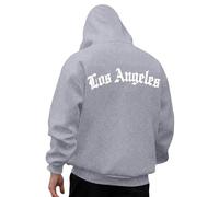 Dasongff Sweat a Capuche pour Homme Oversize Imprimé Graphique Los Angeles Manches Longues Décontracté avec Poche