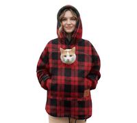 Dasongff Sweat Chien Flannel Pilou Pilou Confortable avec Pets Poches Frontale Sweat a Capuche Femme Hiver Douce Et Confortable Hoodie pour Les Visites Vétérinaires, Promenades la Maison
