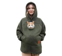 Dasongff Sweat Chien Flannel Pilou Pilou Confortable avec Pets Poches Frontale Sweat a Capuche Femme avec Fermeture éclair pour Les Visites Vétérinaires, Promenades la Maison