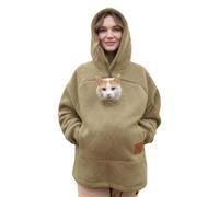 Dasongff Sweat Chien Flannel Pilou Pilou Confortable avec Pets Poches Frontale Sweat a Capuche Femme Hiver Douce Et Confortable Hoodie pour Les Visites Vétérinaires, Promenades la Maison