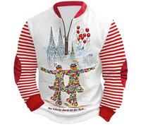 Dasongff Sweat Demi Zippé Homme Pull Col Camionneur Homme Sweatshirt Köln Geschenk Cologne Karneval À Manches Longues Chaud Maillot de Chasse Survêtement et Boutons Sweat Pull-Over Automne Hiver