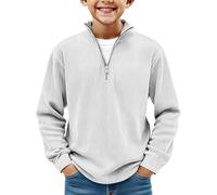 Dasongff Sweat Enfant Garcon sans Capuche Pull Zippé Casual Sweat Shirt Col Camionneur Décontracté Sport Coupe Regular