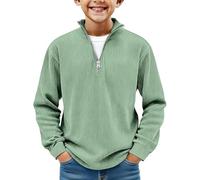 Dasongff Sweat Enfant Garcon sans Capuche Pull Zippé Casual Sweat Shirt Col Camionneur Décontracté Sport Coupe Regular