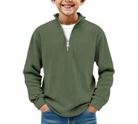 Dasongff Sweat Enfant Garcon sans Capuche Pull Zippé Casual Sweat Shirt Col Camionneur Décontracté Sport Coupe Regular