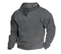 Dasongff Sweat Homme sans Capuche Jacquard Pull col Roulé Homme Pullover 1/4 Zip Tricot Gaufré Pulls Manches Longues et Poignets Côtelés pour la Ville, Les Voyages et Loisirs