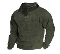 Dasongff Sweat Homme sans Capuche Jacquard Pull col Roulé Homme Pullover 1/4 Zip Tricot Gaufré Pulls Manches Longues et Poignets Côtelés pour la Ville, Les Voyages et Loisirs