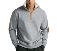 Dasongff Sweat Homme sans Capuche Pull Finement Côtelé Zippé 1/4 Pullover Tricoté Jacquard Sweatshirts Sweat Quart de Zip Col Montant Half Zip Manches Longues Coupe Slim Pull Col Roulé Fine Basic