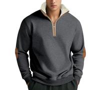 Dasongff Sweat Homme sans Capuche Pull Finement Côtelé Zippé 1/4 Pullover Tricoté Jacquard Sweatshirts Sweat Quart de Zip Col Montant Half Zip Manches Longues Coupe Slim Pull Col Roulé Fine Basic