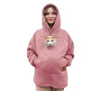 Dasongff Sweat Kangourou Chien Flannel Pilou Pilou Confortable avec Pets Poches Frontale Sweat a Capuche Femme avec Fermeture éclair Hoodie pour Les Visites Vétérinaires, Promenades la Maison
