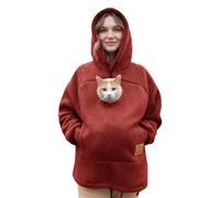 Dasongff Sweat Kangourou Chien Flannel Pilou Pilou Confortable avec Pets Poches Frontale Sweat a Capuche Femme avec Fermeture éclair Hoodie pour Les Visites Vétérinaires, Promenades la Maison