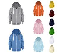 Dasongff Sweat Zippé à Capuche Enfant Garçon Fille Zippé Veste Survêtement Hoodie Couleur Unie pour Enfants Sweatshirt Hooded Mixte Enfant Manteau Full Zip Sweat-Shirt Sport Basics Unisex